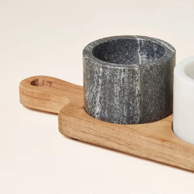 Hearth & Hand With Magnolia Salt & Pepper Marble Pinch Pot Set Gray/White - Hearth & Hand™ with Magnolia 4 Hearth & Hand With Magnolia Salt & Pepper Marble Pinch Pot Set Gray/White - Hearth & Hand™ with Magnolia - Image 2