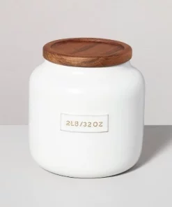 Hearth & Hand With Magnolia Dry Goods Stoneware Canister with Wood Lid Cream/Brown - Hearth & Hand™ with Magnolia 11 Hearth & Hand With Magnolia Dry Goods Stoneware Canister with Wood Lid Cream/Brown - Hearth & Hand™ with Magnolia -Hearth Shop GUEST 9a628954 fe13 4a85 8006 a0d2b4f27491