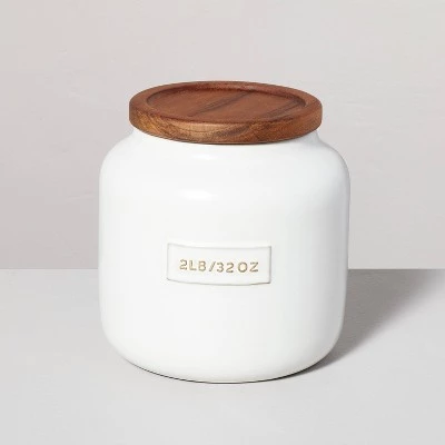 Hearth & Hand With Magnolia Dry Goods Stoneware Canister with Wood Lid Cream/Brown - Hearth & Hand™ with Magnolia 6 Hearth & Hand With Magnolia Dry Goods Stoneware Canister with Wood Lid Cream/Brown - Hearth & Hand™ with Magnolia - Image 4
