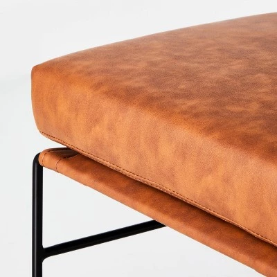 Hearth & Hand W/Magnolia Furniture Faux Leather & Metal Ottoman - Black/Brown - Hearth & Hand™ with Magnolia 5 Hearth & Hand W/Magnolia Furniture Faux Leather & Metal Ottoman - Black/Brown - Hearth & Hand™ with Magnolia - Image 3