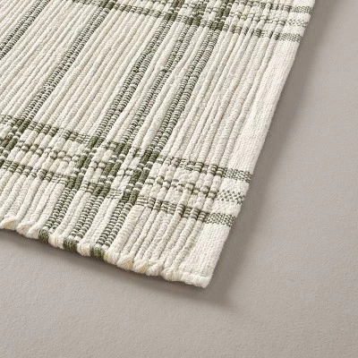 Hearth & Hand With Magnolia Tri-Stripe Plaid Handmade Woven Area Rug Green/Cream - Hearth & Hand™ with Magnolia 4 Hearth & Hand With Magnolia Tri-Stripe Plaid Handmade Woven Area Rug Green/Cream - Hearth & Hand™ with Magnolia - Image 2