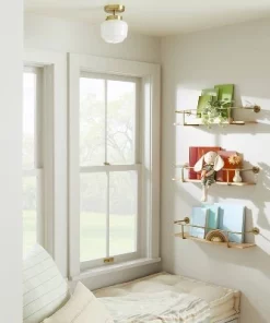 Hearth & Hand With Magnolia Wood & Brass Decorative Rail Wall Shelf - Hearth & Hand™ with Magnolia