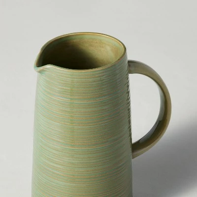 Hearth & Hand With Magnolia 71oz Ribbed Stoneware Beverage Pitcher Green - Hearth & Hand™ with Magnolia 4 Hearth & Hand With Magnolia 71oz Ribbed Stoneware Beverage Pitcher Green - Hearth & Hand™ with Magnolia - Image 2