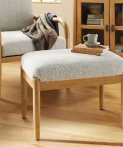 Hearth & Hand W/Magnolia Furniture Boucle Upholstered Wood Ottoman - Hearth & Hand™ with Magnolia Oatmeal