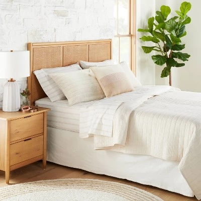 Hearth & Hand With Magnolia Channel Stitch Heathered Quilt - Hearth & Hand™ with Magnolia Faded Blue 5 Hearth & Hand With Magnolia Channel Stitch Heathered Quilt - Hearth & Hand™ with Magnolia Faded Blue - Image 3