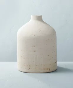 Hearth & Hand With Magnolia Distressed Ceramic Vase Natural White - Hearth & Hand™ with Magnolia -Hearth Shop GUEST a40300e9 2aea 4cfd ba05 65cb9b152cb9