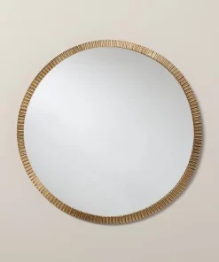 Hearth & Hand With Magnolia Pleated Brass Round Wall Mirror Antique Finish - Hearth & Hand™ with Magnolia -Hearth Shop GUEST a4dc201a 78f9 4c34 8f6b 4c46cc6682d2