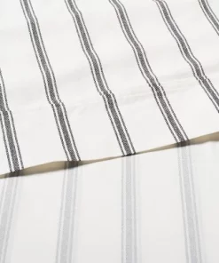 Hearth & Hand With Magnolia Cotton Percale Tick Stripe Sheet Set - Hearth & Hand™ with Magnolia Pebble -Hearth Shop GUEST a52f93ae 699f 4add 9a4f b238c431992b