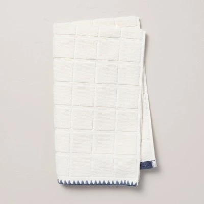 Hearth & Hand With Magnolia Grid Weave Terry Bath Towel Cream/Blue - Hearth & Hand™ with Magnolia 6 Hearth & Hand With Magnolia Grid Weave Terry Bath Towel Cream/Blue - Hearth & Hand™ with Magnolia - Image 4
