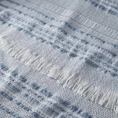 Hearth & Hand With Magnolia Textured Rib Stripe Dobby Throw Blanket - Hearth & Hand™ with Magnolia Vintage Blue 4 Hearth & Hand With Magnolia Textured Rib Stripe Dobby Throw Blanket - Hearth & Hand™ with Magnolia Vintage Blue - Image 2