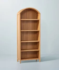 Hearth & Hand W/Magnolia Furniture Grooved Wood Arch Bookcase - Hearth & Hand™ with Magnolia Black -Hearth Shop GUEST a930b78b 3877 47f7 8104 51511c3ce0a9