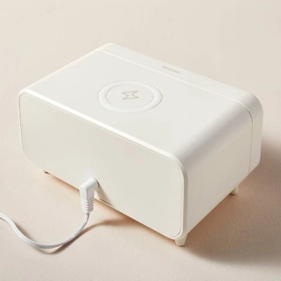 Hearth & Hand With Magnolia Digital Alarm Clock with Wireless Charging Cream/Black - Hearth & Hand™ with Magnolia 4 Hearth & Hand With Magnolia Digital Alarm Clock with Wireless Charging Cream/Black - Hearth & Hand™ with Magnolia - Image 2