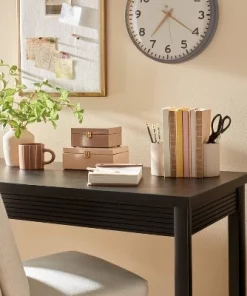 Hearth & Hand With Magnolia 2pc Sandy Textured Ceramic Pencil Cup Bookend Set Natural - Hearth & Hand™ with Magnolia