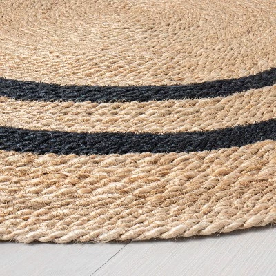 Hearth & Hand With Magnolia Round 5' Double Stripe Braided Jute Area Rug Charcoal/Tan - Hearth & Hand™ with Magnolia 3 Hearth & Hand With Magnolia Round 5' Double Stripe Braided Jute Area Rug Charcoal/Tan - Hearth & Hand™ with Magnolia