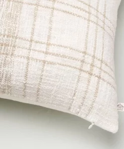 Hearth & Hand With Magnolia 14"x20" Offset Plaid Lumbar Throw Pillow Cream/Tan - Hearth & Hand™ with Magnolia -Hearth Shop GUEST b4ed05d3 d0c9 466f af6b 197c3617b369