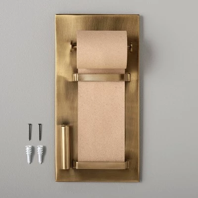 Hearth & Hand With Magnolia Brushed Metal Paper Roll Holder Brass Finish - Hearth & Hand™ with Magnolia 5 Hearth & Hand With Magnolia Brushed Metal Paper Roll Holder Brass Finish - Hearth & Hand™ with Magnolia - Image 3