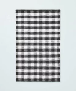 Hearth & Hand With Magnolia Textured Gingham Indoor/Outdoor Woven Area Rug Dark Gray/Cream - Hearth & Hand™ with Magnolia -Hearth Shop GUEST c05f3439 a175 48da b02f 71e3468b8cdf
