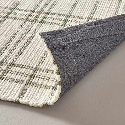 Hearth & Hand With Magnolia Tri-Stripe Plaid Handmade Woven Area Rug Green/Cream - Hearth & Hand™ with Magnolia 5 Hearth & Hand With Magnolia Tri-Stripe Plaid Handmade Woven Area Rug Green/Cream - Hearth & Hand™ with Magnolia - Image 3