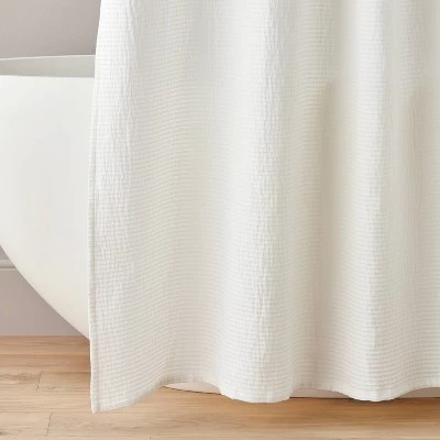 Hearth & Hand With Magnolia Textured Horizontal Stripe Matelassé Shower Curtain Cream - Hearth & Hand™ with Magnolia 4 Hearth & Hand With Magnolia Textured Horizontal Stripe Matelassé Shower Curtain Cream - Hearth & Hand™ with Magnolia - Image 2