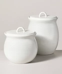 Hearth & Hand With Magnolia Flared Brim Stoneware Canister Vintage Cream - Hearth & Hand™ with Magnolia -Hearth Shop GUEST c51a0032 2844 44e0 bed8 c6a58349284e