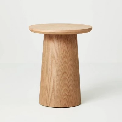 Hearth & Hand W/Magnolia Furniture Wooden Round Pedestal Accent Side Table - Hearth & Hand™ with Magnolia Natural 8 Hearth & Hand W/Magnolia Furniture Wooden Round Pedestal Accent Side Table - Hearth & Hand™ with Magnolia Natural - Image 6