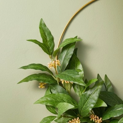 Hearth & Hand With Magnolia 16" Faux Laurel Leaf & Sedum Wire Wreath - Hearth & Hand™ with Magnolia 4 Hearth & Hand With Magnolia 16" Faux Laurel Leaf & Sedum Wire Wreath - Hearth & Hand™ with Magnolia - Image 2