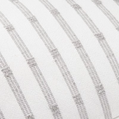 Hearth & Hand With Magnolia 14"x20" Textured Rail Stripe Lumbar Throw Pillow Cream/Light Gray - Hearth & Hand™ with Magnolia 4 Hearth & Hand With Magnolia 14"x20" Textured Rail Stripe Lumbar Throw Pillow Cream/Light Gray - Hearth & Hand™ with Magnolia - Image 2