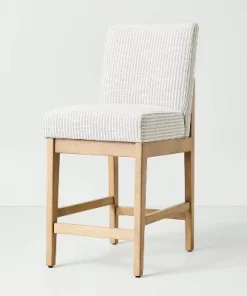 Hearth & Hand W/Magnolia Furniture Upholstered Natural Wood Slipper Counter Stool - Hearth & Hand™ with Magnolia Gray/cream -Hearth Shop GUEST d30288d3 a5a0 4aeb 897e 5c69d670b400