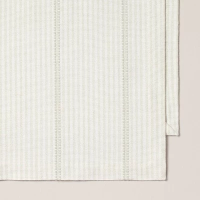 Hearth & Hand With Magnolia 20"x90" Ticking Stripe Woven Table Runner Light Green/Cream - Hearth & Hand™ with Magnolia 4 Hearth & Hand With Magnolia 20"x90" Ticking Stripe Woven Table Runner Light Green/Cream - Hearth & Hand™ with Magnolia - Image 2