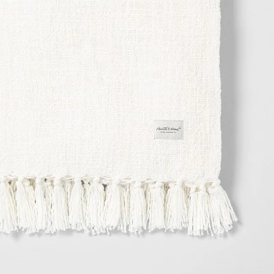 Hearth & Hand With Magnolia Knotted Fringe Throw Blanket White - Hearth & Hand™ with Magnolia 3 Hearth & Hand With Magnolia Knotted Fringe Throw Blanket White - Hearth & Hand™ with Magnolia