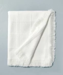 Hearth & Hand With Magnolia Textured Grid Lines Dobby Throw Blanket - Hearth & Hand™ with Magnolia Light Gray -Hearth Shop GUEST dc6367ea 5953 4823 88ce 2577a07c0fbc