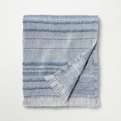 Hearth & Hand With Magnolia Textured Rib Stripe Dobby Throw Blanket - Hearth & Hand™ with Magnolia Vintage Blue 5 Hearth & Hand With Magnolia Textured Rib Stripe Dobby Throw Blanket - Hearth & Hand™ with Magnolia Vintage Blue - Image 3