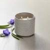 Hearth & Hand With Magnolia 2-Wick Ribbed Ceramic Pampas Jar Candle Light Gray 12oz - Hearth & Hand™ with Magnolia -Hearth Shop GUEST ddc520bc 0d18 4238 a140 ebd755956619