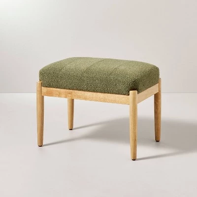 Hearth & Hand W/Magnolia Furniture Boucle Upholstered Wood Ottoman - Hearth & Hand™ with Magnolia Oatmeal 11 Hearth & Hand W/Magnolia Furniture Boucle Upholstered Wood Ottoman - Hearth & Hand™ with Magnolia Oatmeal - Image 9
