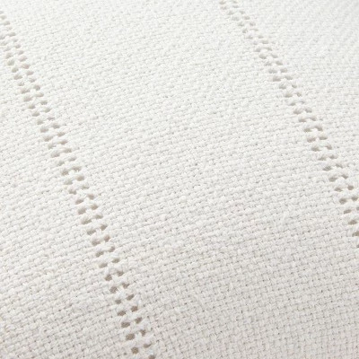 Hearth & Hand With Magnolia 18"x18" Hem Stitch Stripe Square Throw Pillow Cream - Hearth & Hand™ with Magnolia 4 Hearth & Hand With Magnolia 18"x18" Hem Stitch Stripe Square Throw Pillow Cream - Hearth & Hand™ with Magnolia - Image 2