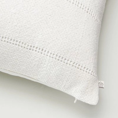 Hearth & Hand With Magnolia 18"x18" Hem Stitch Stripe Square Throw Pillow Cream - Hearth & Hand™ with Magnolia 5 Hearth & Hand With Magnolia 18"x18" Hem Stitch Stripe Square Throw Pillow Cream - Hearth & Hand™ with Magnolia - Image 3