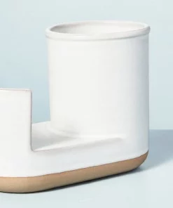 Hearth & Hand With Magnolia Modern Rim Stoneware Kitchen Sink Caddy Cream/Clay - Hearth & Hand™ with Magnolia -Hearth Shop GUEST e575e6db 74c0 4f26 a9bd ba5a3582a29a