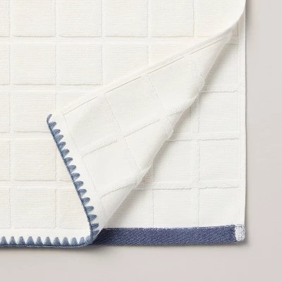 Hearth & Hand With Magnolia Grid Weave Terry Bath Towel Cream/Blue - Hearth & Hand™ with Magnolia 5 Hearth & Hand With Magnolia Grid Weave Terry Bath Towel Cream/Blue - Hearth & Hand™ with Magnolia - Image 3