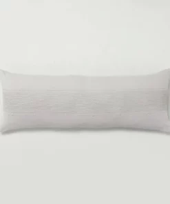 Hearth & Hand With Magnolia 16"x42" Slub Center Stripe Oversized Lumbar Bed Pillow - Hearth & Hand™ with Magnolia Jet Gray -Hearth Shop GUEST f673eb2c 3be0 4877 abf9 662b5b5573ff