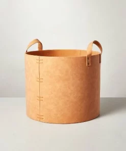 Hearth & Hand With Magnolia Faux Leather Storage Bin Camel Brown - Hearth & Hand™ with Magnolia -Hearth Shop GUEST f79920fd aa66 4b9c 9b8b adf32c76b60e