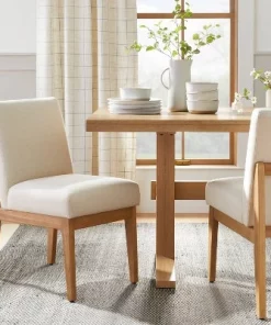 Hearth & Hand W/Magnolia Furniture Upholstered Natural Wood Slipper Dining Chair - Hearth & Handâ„¢ with Magnolia Gray/cream