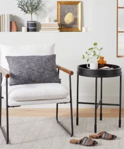 Hearth & Hand W/Magnolia Furniture Wood & Metal Accent Side Table - Black - Hearth & Hand™ with Magnolia