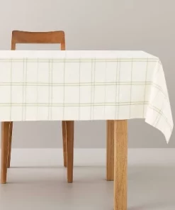 Hearth & Hand With Magnolia Tri-Stripe Plaid Rectangular Tablecloth Light Green/Natural - Hearth & Hand™ with Magnolia -Hearth Shop GUEST fb55021a 7a04 4ddd 88b5 27fbd09df977