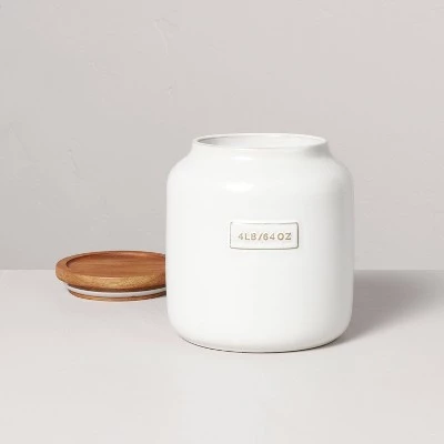 Hearth & Hand With Magnolia Dry Goods Stoneware Canister with Wood Lid Cream/Brown - Hearth & Hand™ with Magnolia 5 Hearth & Hand With Magnolia Dry Goods Stoneware Canister with Wood Lid Cream/Brown - Hearth & Hand™ with Magnolia - Image 3