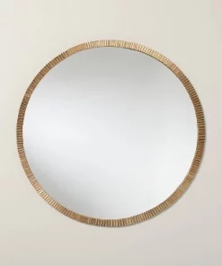 Hearth & Hand With Magnolia Pleated Brass Round Wall Mirror Antique Finish - Hearth & Hand™ with Magnolia -Hearth Shop GUEST fc417e4d 9541 4850 afb2 0dbdf28b0a6d