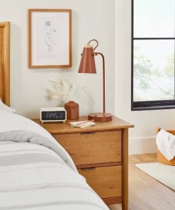 Hearth & Hand With Magnolia Digital Alarm Clock with Wireless Charging Cream/Black - Hearth & Hand™ with Magnolia