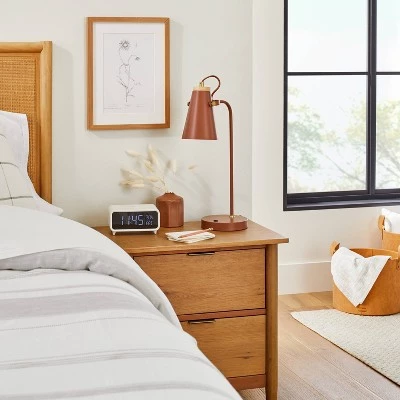 Hearth & Hand With Magnolia Digital Alarm Clock with Wireless Charging Cream/Black - Hearth & Hand™ with Magnolia 3 Hearth & Hand With Magnolia Digital Alarm Clock with Wireless Charging Cream/Black - Hearth & Hand™ with Magnolia