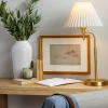 Hearth & Hand With Magnolia 22" Pleated Shade Metal Arch Table Lamp Brass/Cream - Hearth & Hand™ with Magnolia