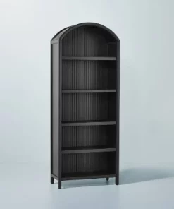 Hearth & Hand W/Magnolia Furniture Grooved Wood Arch Bookcase - Hearth & Hand™ with Magnolia Black -Hearth Shop GUEST ffbaa1ce 5a03 4332 ab62 f9c85d0c0864